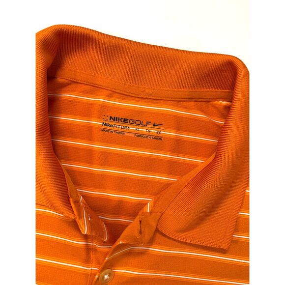 Nike Golf Polo Shirt Mens XL Dri Fit Wicking Short-Sleeve Striped Outdoor - Picture 6 of 7